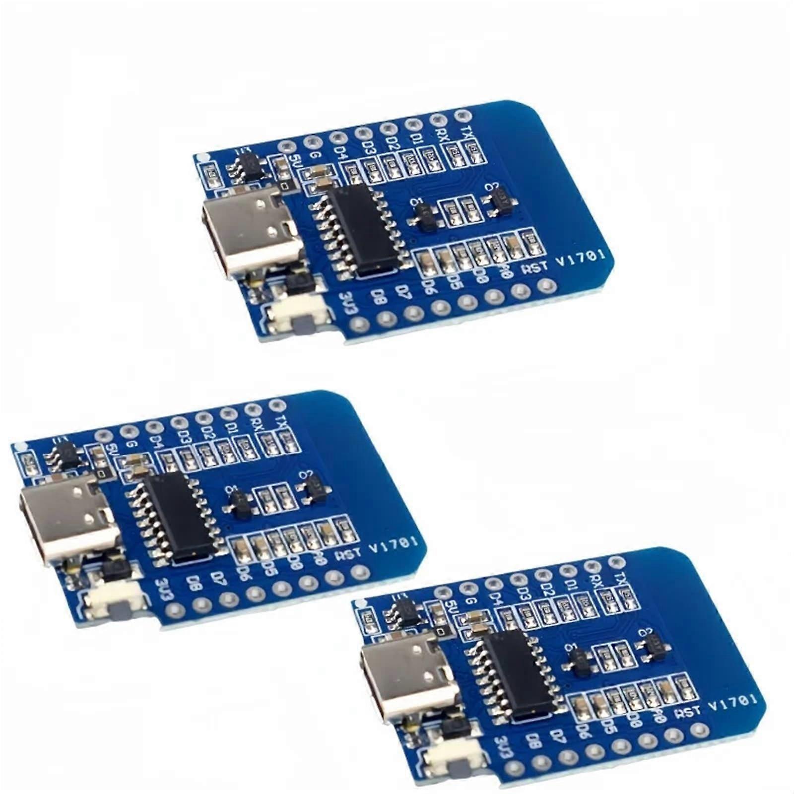 3pcs D1 Mini TypeC ESP8266 WiFi Module 3.3V Board with Stable Connectivity for IoT Prototyping