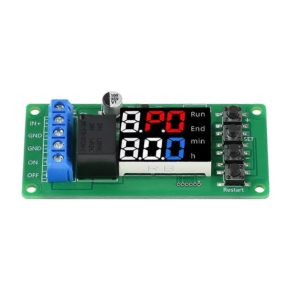T2101 Digital Cycle Timer Relay Module DC 12V Dual-Mode Dual LED Display Single-Channel Programmable Delay Controller