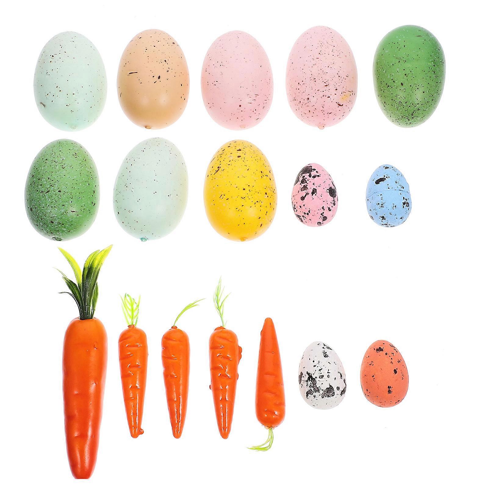 Foams Easter Egg Decor for Decoration 4Sets DIY Easter Party Carrot Decorations