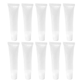 Transparente 15ml læbepomade-tuber, genopfyldeligt design med vinklet dyse, små kosmetikopbevaringsbeholdere, genanvendelig holder, 15ml