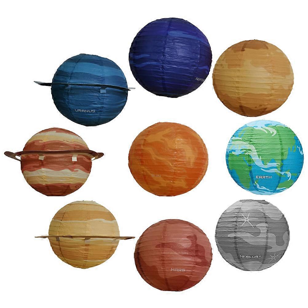Lanterns Hanging Decoration 9Pcs Creative Outer Space Party Decor