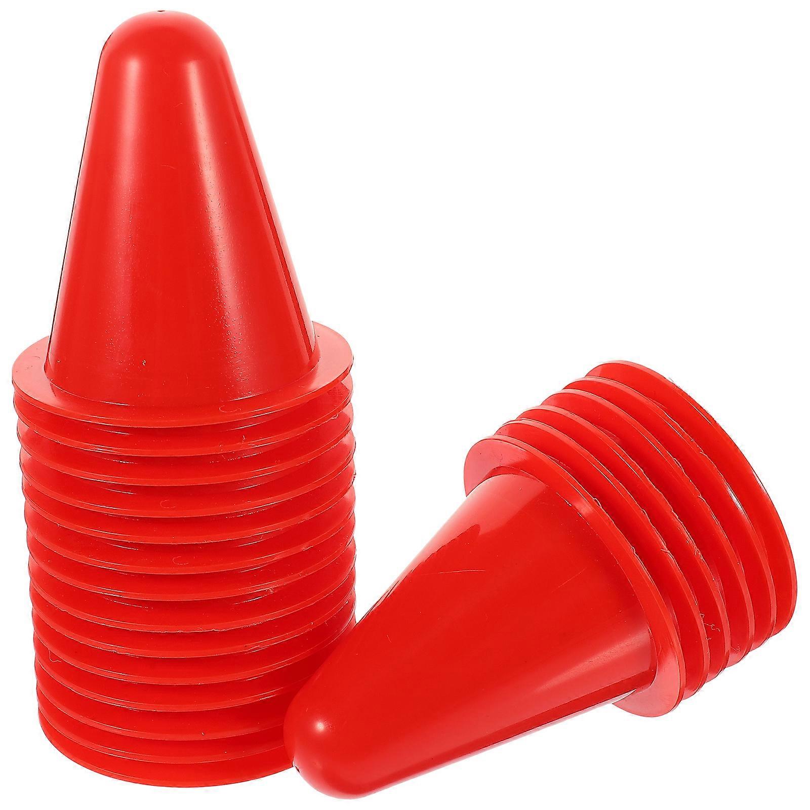 Roller Skating Plastic Training Cones for Agility Practice 80Pcs Red