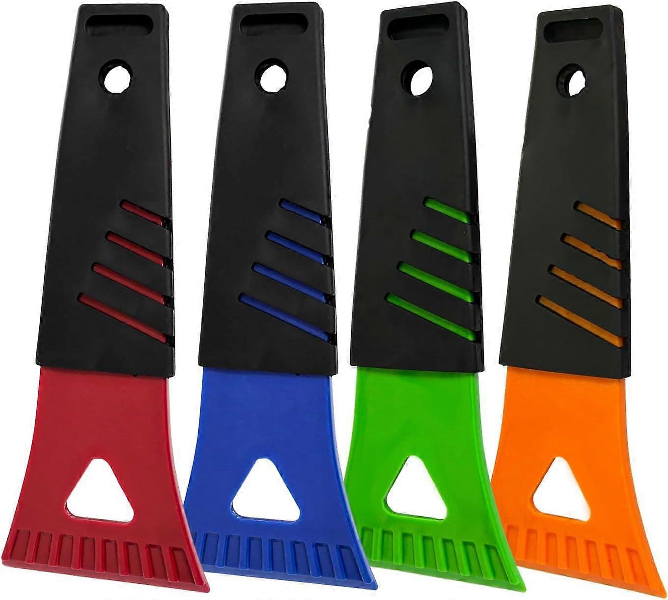 4-piece car windshield de-icing scraper set, scratch-free plastic material, with