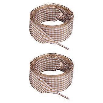 Checkered Shoelaces Trendy Polyester Laces Anti Slip Sneakers Shoe Lace For Sneakers Enthusiasts Footwear Accessories  Coffee color HZ2