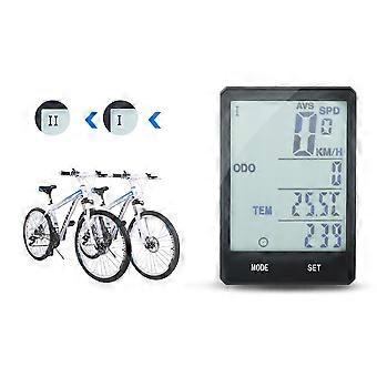 Tachometer Back Light Single Bike Wired Speedometer English Display With Extended Seat(Green Light)