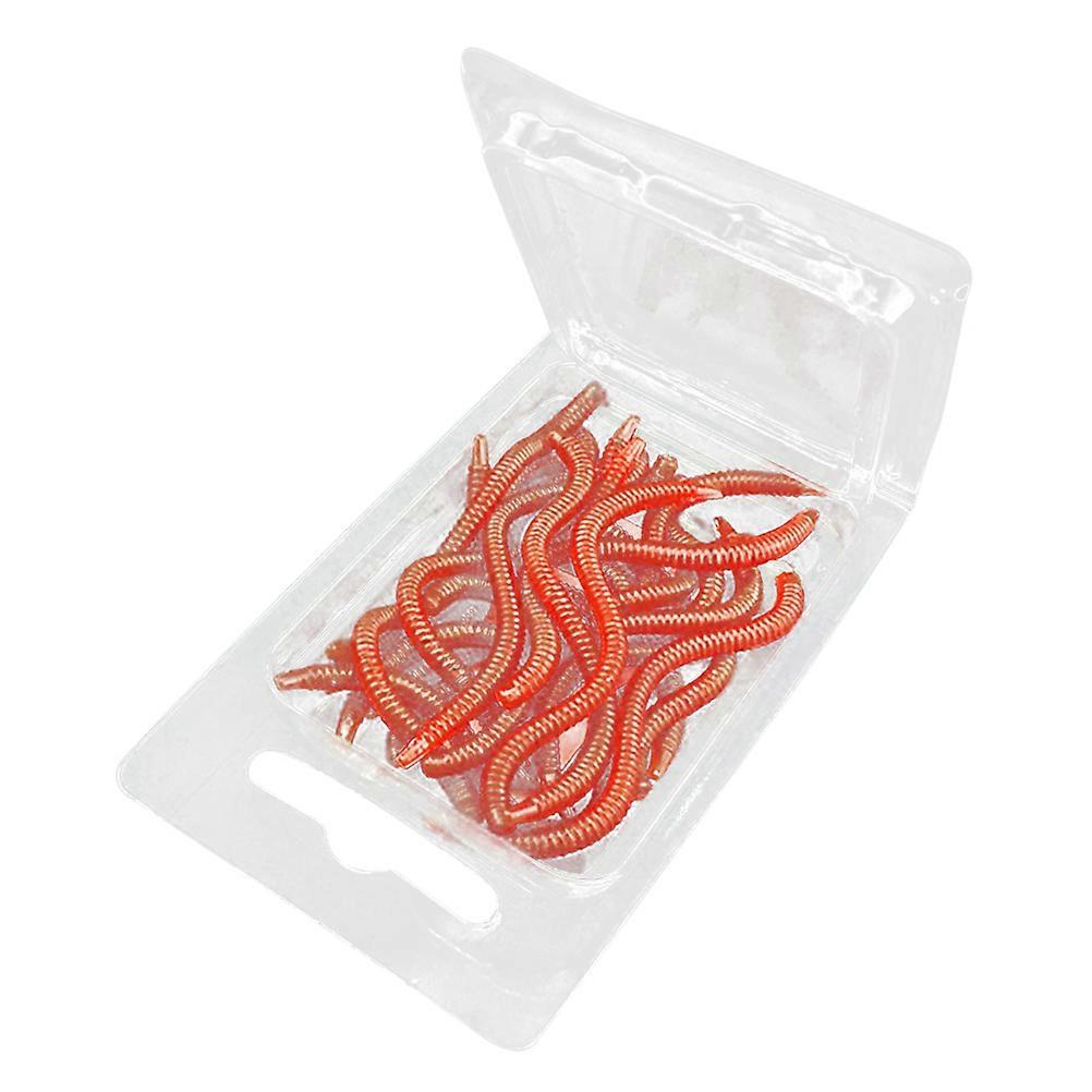 20pcs 8cm Simulation Fake Regenwurm Angeln Köder Bait Bionic Worm Earthworm Lebensechte Köder (Rot)
