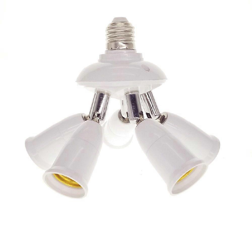3 in 1 E27 Socket Splitter Adapter, E26/E27 Standard LED Light Bulbs Lamp Bases,Converter Socket with 360 Degree Adjustable