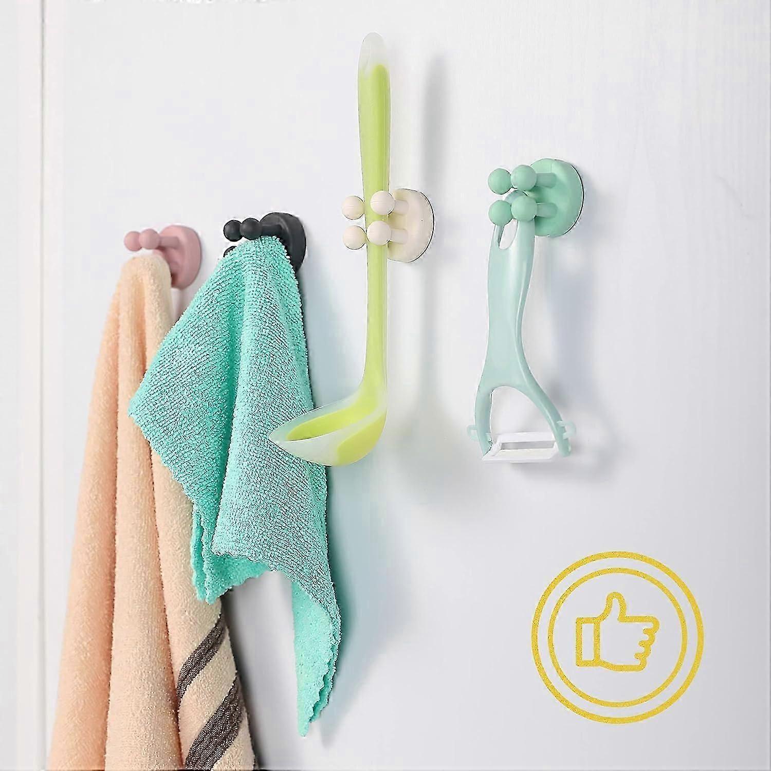 4 Pcs Silicone Toothbrush Holder Razor Holder Multi-Function Hook Waterproof Self Adhesive Toothbrus [MI]