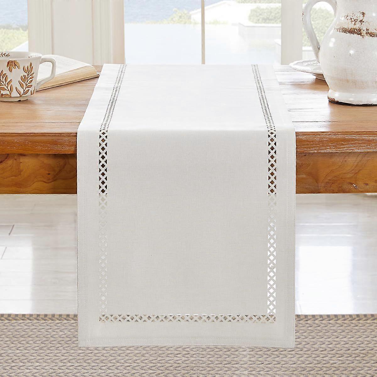 Rustic burlap table runner  32 x 183 cm  Off-white  Everyday use