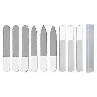 9 stuks Nanometer Glas Polijsten Strips Fijn Deeltje Geen Schade Polijstmachine Nagelvijl voor Heldere Manicure