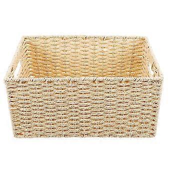 Small Baskets For Organizing Woven Storage Basket For Family Use Beige 31.00X21.00X15.00CM 1Pack