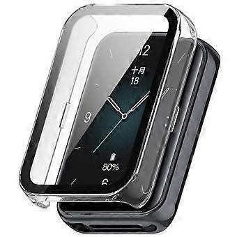 For Honor Band 9 Plastic Smart Watch Case + H9 Protective Tempered Glass Transparent