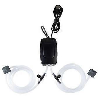 Fish Tank Air Pump USB Powered Aerator Aquarium Accessories Adjustable Air Valve Silent Bubble Oxygen Pump(Black)