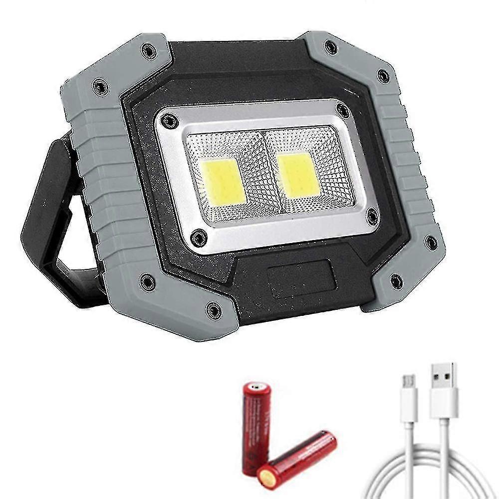 Portable Work Light, Rechargeable Led Camping Light, Gray