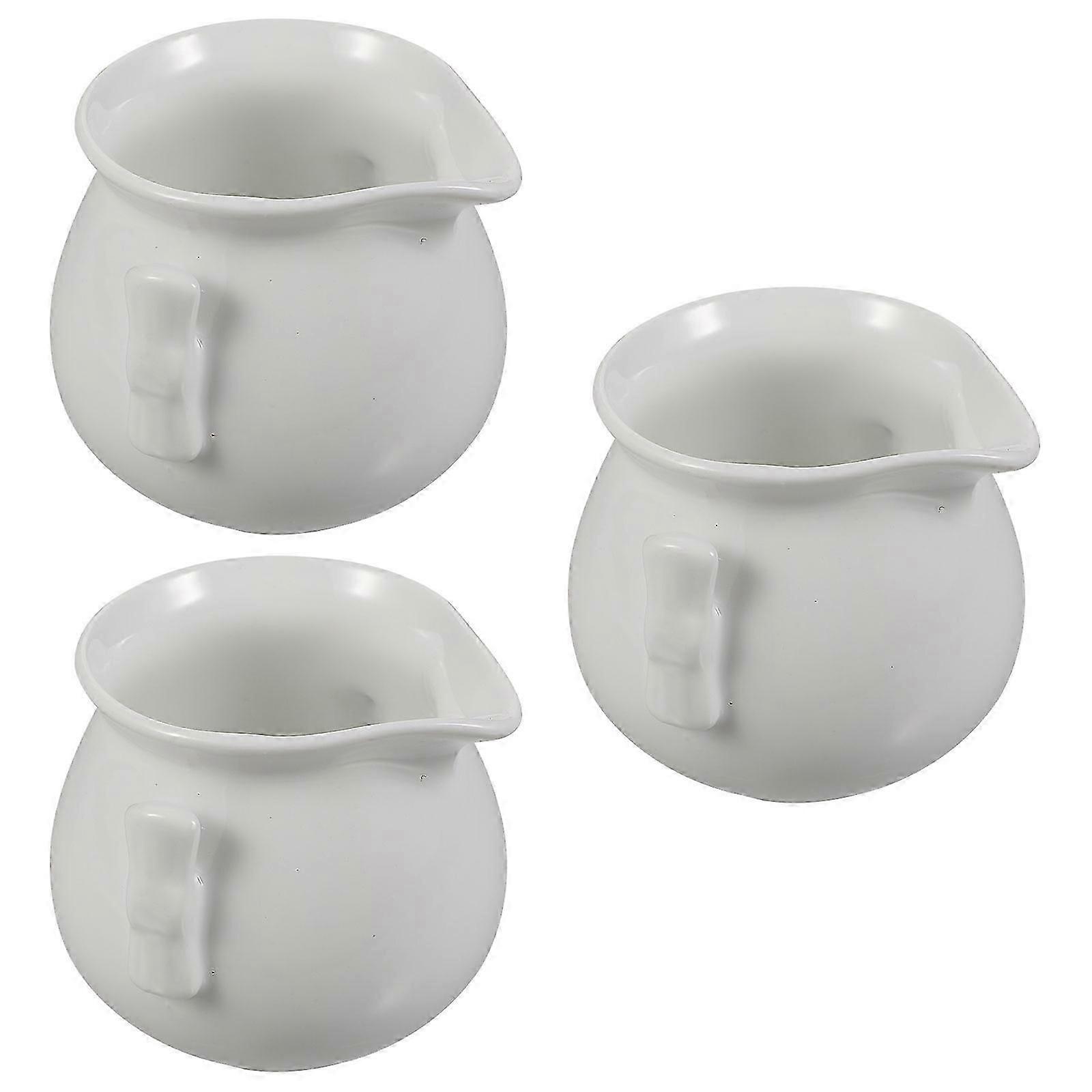 Ceramic Coffee Frothing Cups, White, Multi-Purpose, 3 Pieces