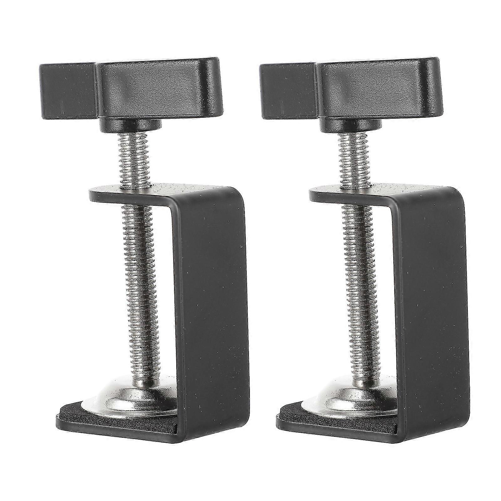 2Pcs C-shape Desk Table Mount Clamps Practical Desk Clamps Retaining Clips