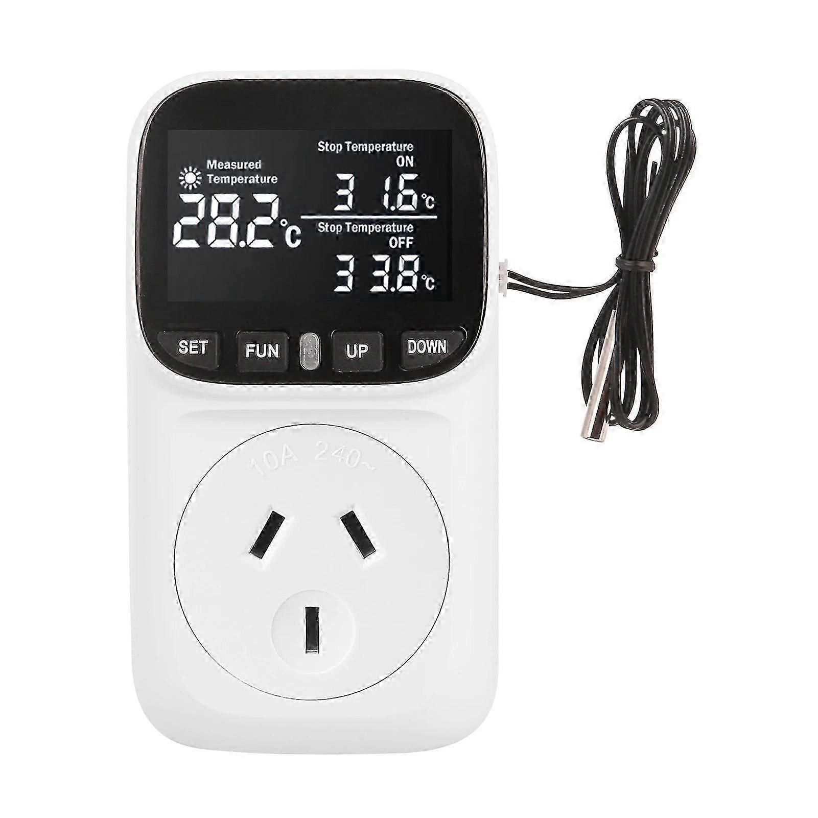 240V 10a Temperature Controller Socket Digital Display Smart Thermostat Fish Tank Touch Screen Preset Timer Switch Cooling