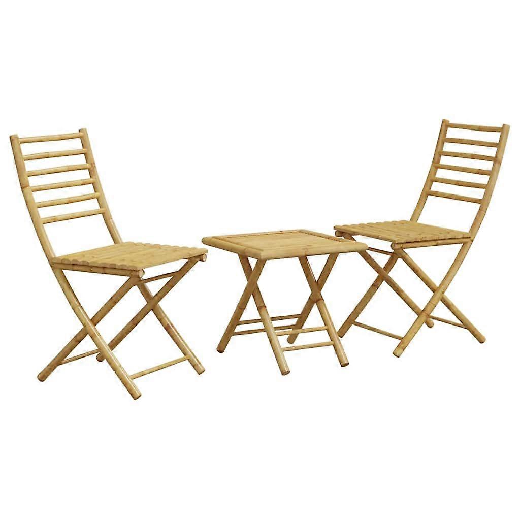 vidaXL 3-delige Bistroset bamboe