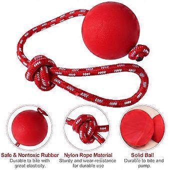 UEETEK Pet Pelota de Goma Sólida con Cuerda Lanzador de Bolas para Perros Lanzador de Pelotas para Mascotas Entrenamiento de Ejercicio - Talla L