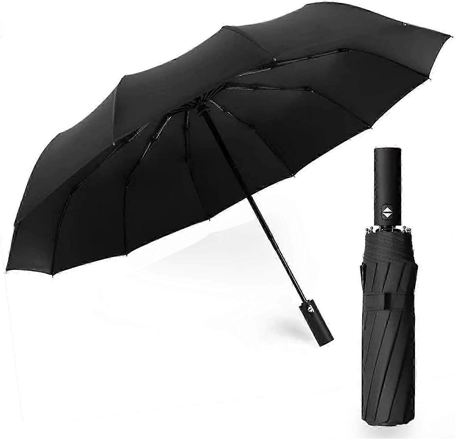 Folding Umbrella Windproof Strong, 12 Ribs Durable Automatic Umbrella Auto Open