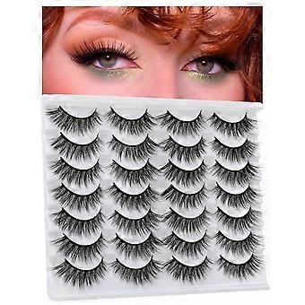 Natural Lashes Cat Eye Style False Eyelashes Mink Lashes Fluffy Natural Wispy 3D Effect Strip Fake Eyelashes 16MM 14 Pairs Pack by