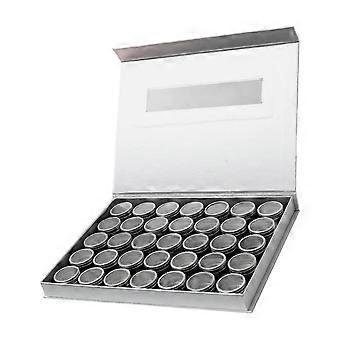 35 Section Nail Storage Organizer Box Silver, Secure Shut Design, Travel Friendly and Space Saving Case