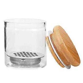 Nagelkonstskål i glas för manikyrborstetvätt, 5-delars set med filter
