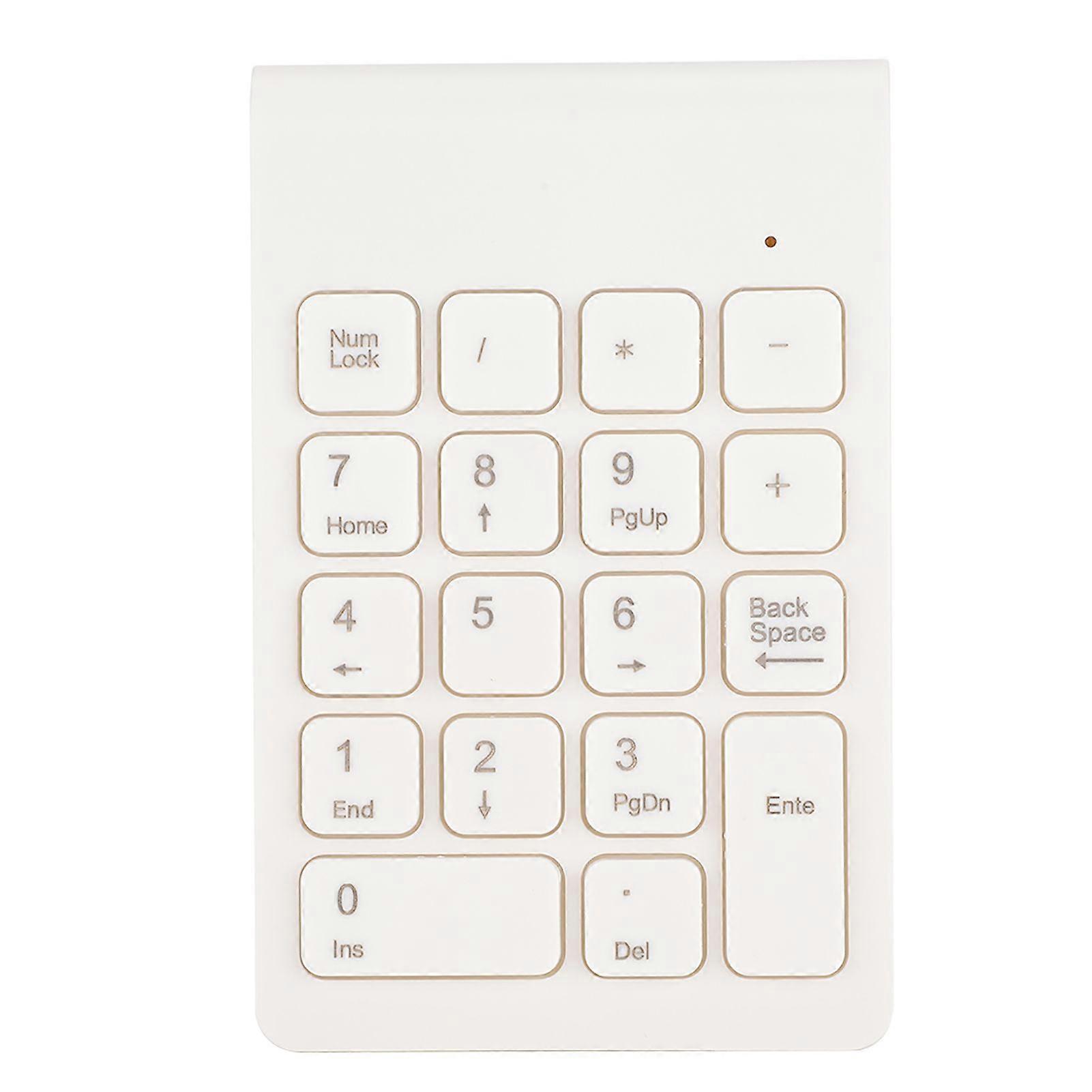 Mini Keyboard Wireless Numeric Keypad 2.4G USB Ergonomic Lightweight PC Computer AccessoryWhite