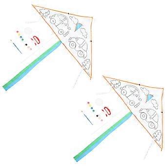 DIY Graffiti Kite Kids Toy for 2Sets Polyester Material Educational Use