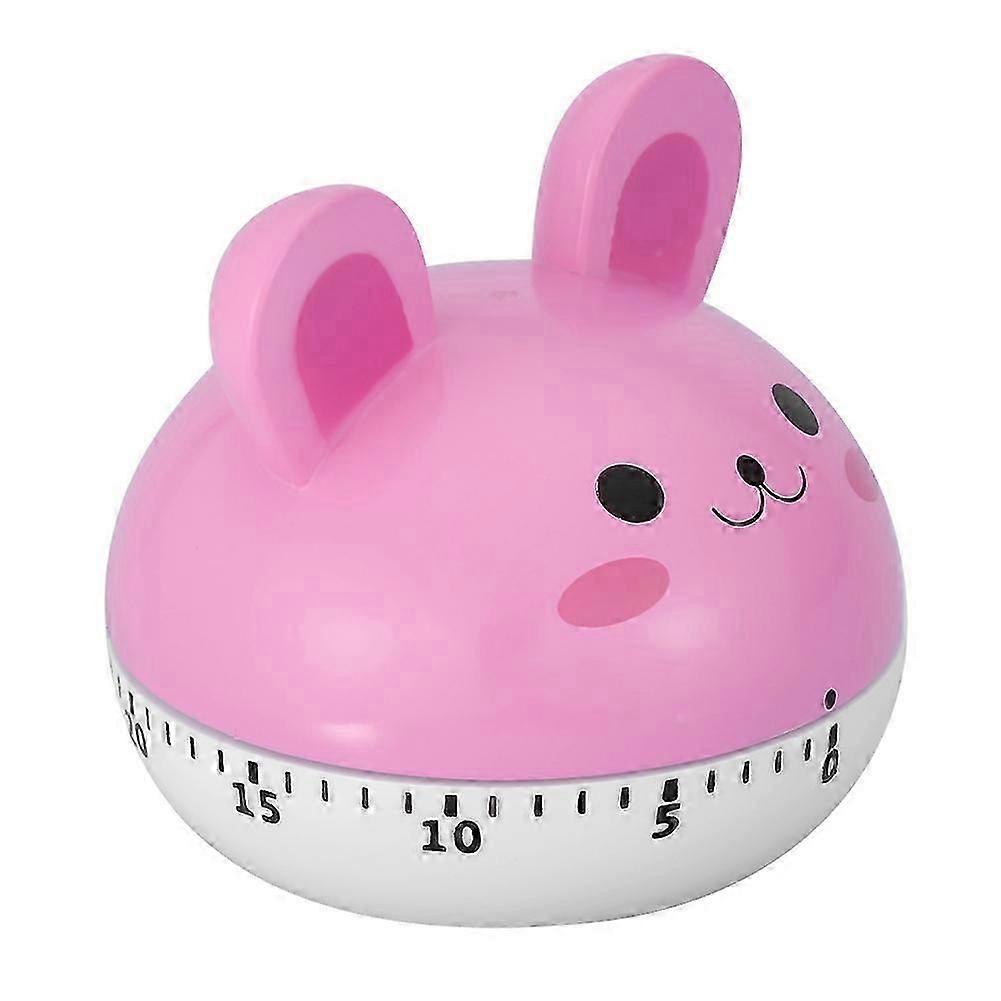 Pink Rabbit Mechanical Kitchen Timer 6.5x5cm ABS Cooking Accessory