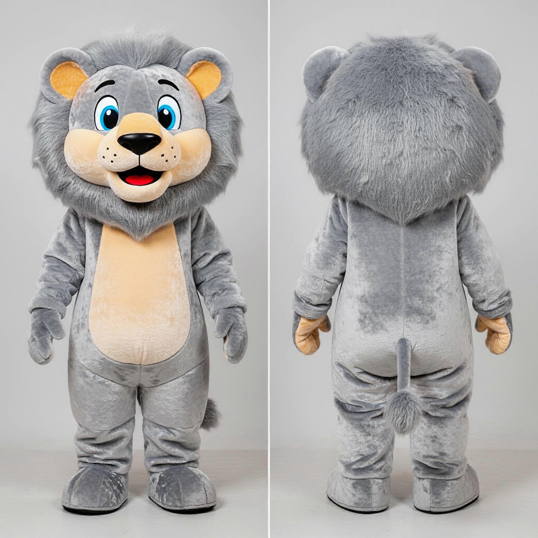 MASTICOT Silver Broad Shouldered Lion Mascot