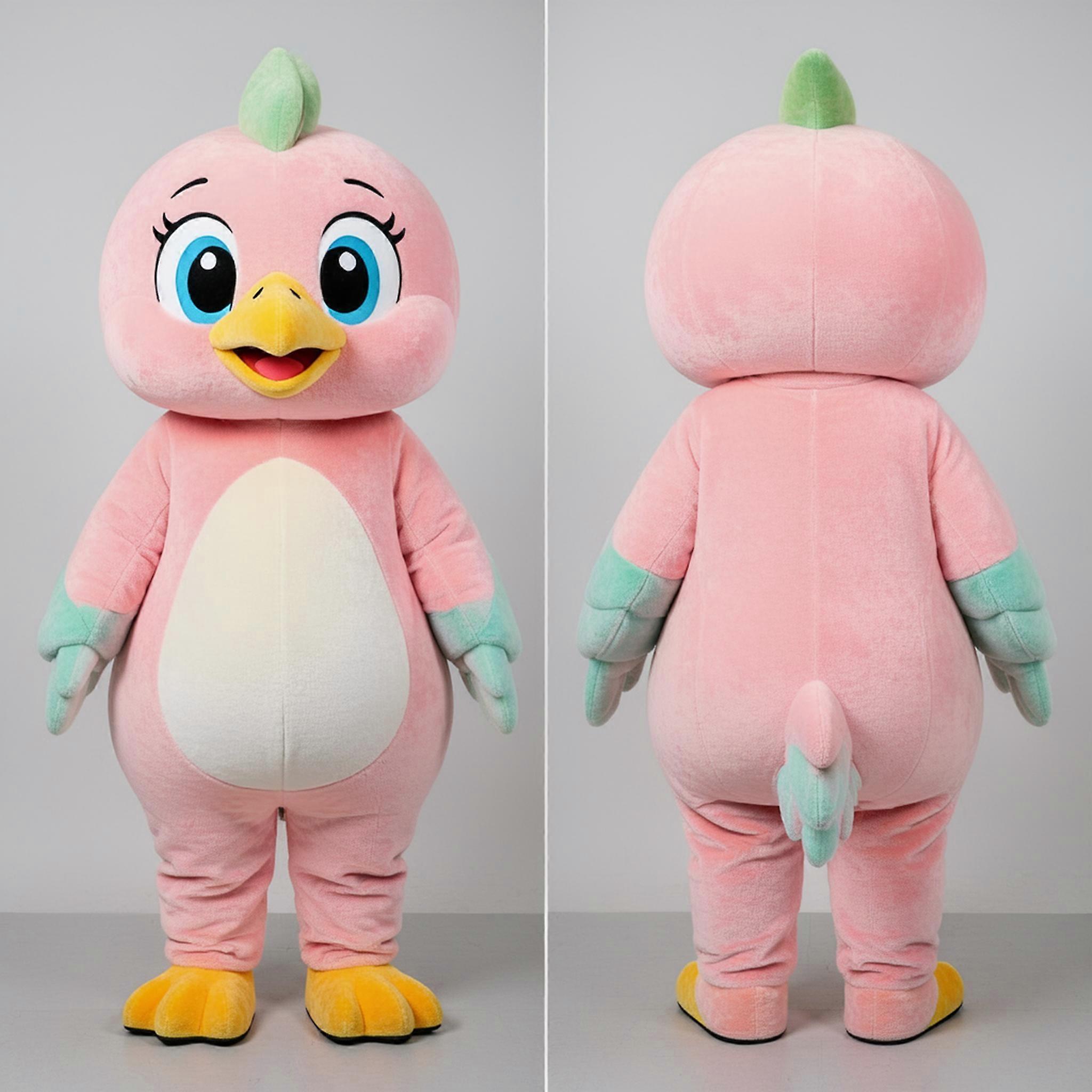 MASTICOT Peach Cartoon Dodo Bird Mascot