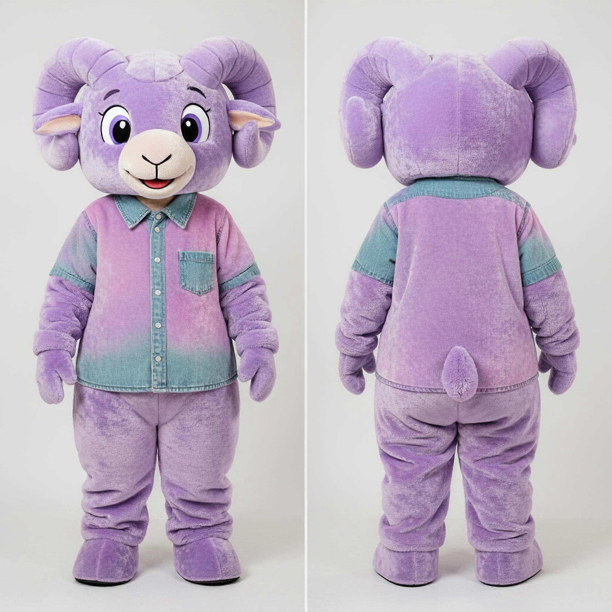 MASTICOT Lavender Velvety Ram Mascot