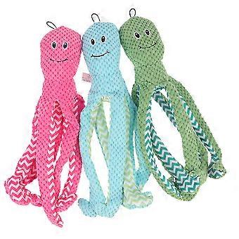 Set di 3 peluche a forma di polpo per cani, da masticare, colore casuale.
