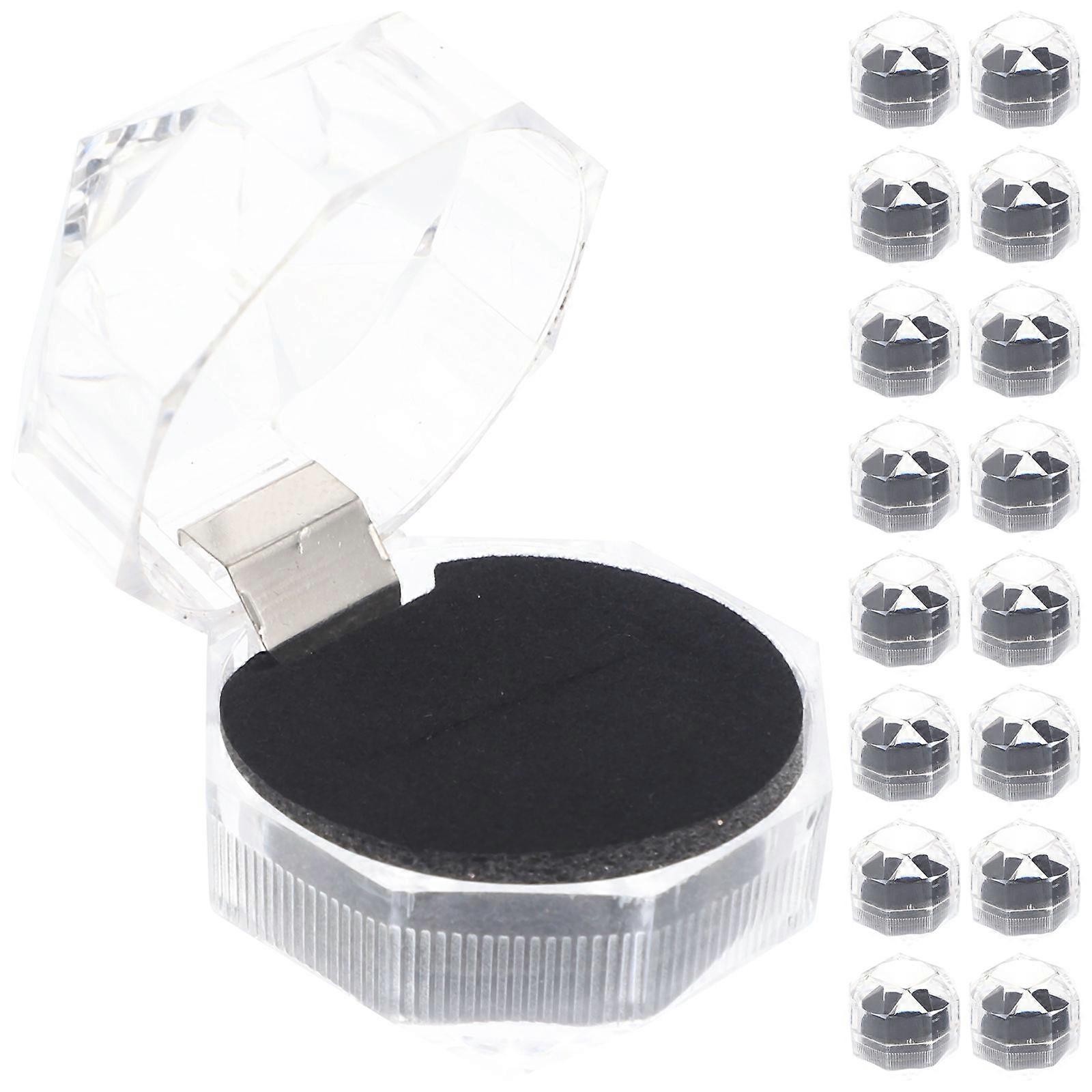 Ring Cases Transparent Engagement Ring Boxes for Proposal 80Pcs