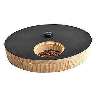 Interaction Dog Nail Care Board With Treats Box, Rotating Round Scratch Surfaces and Wooden Slow Feeder for Pet Indoor Engagement Multicolor