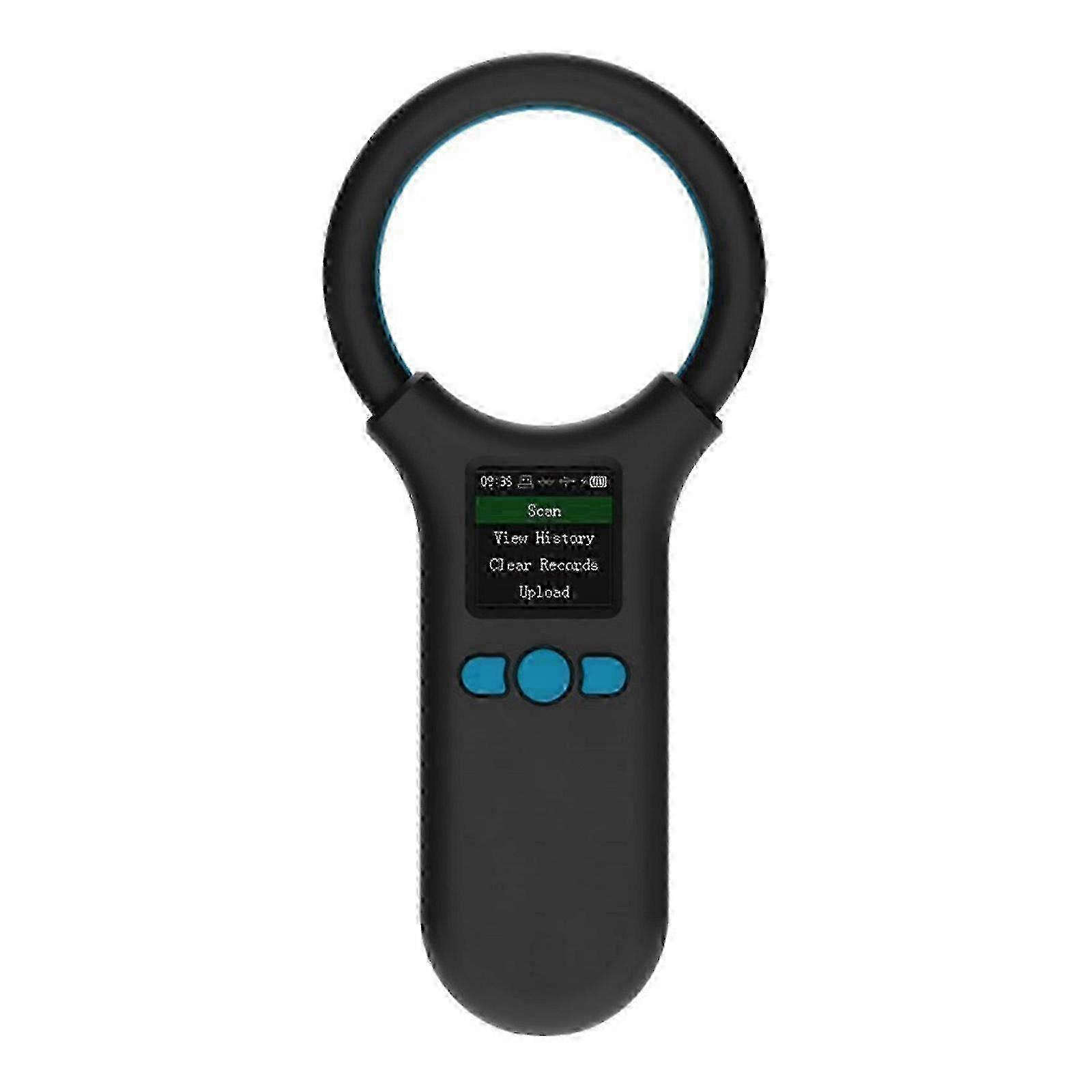 Rechargeable Pet Microchip Scanner Matte Black, High-Sensitivity for Pet Identification