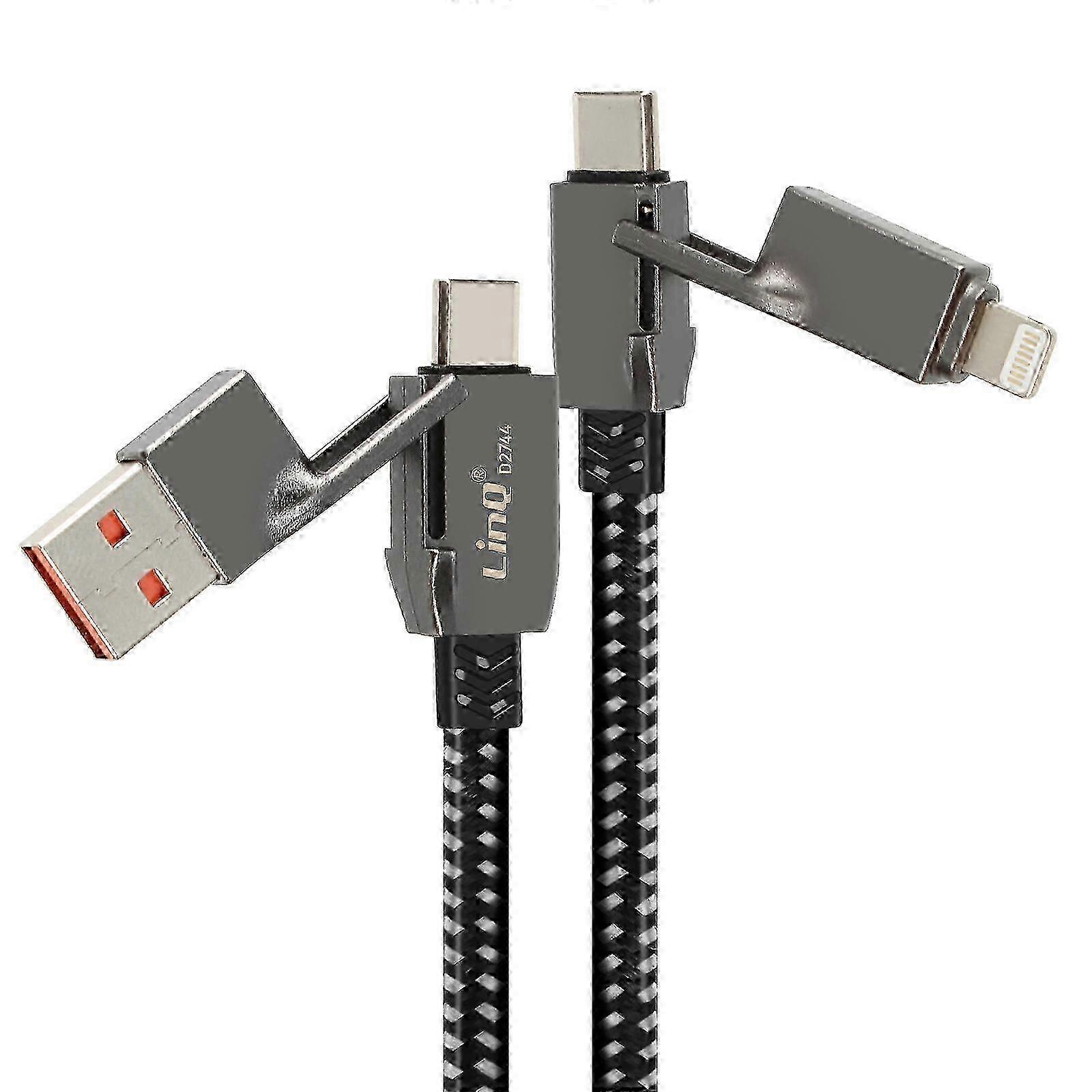 USB to USB-C & Lightning Cable 1m - Fast Charging compatible with & Android Devices