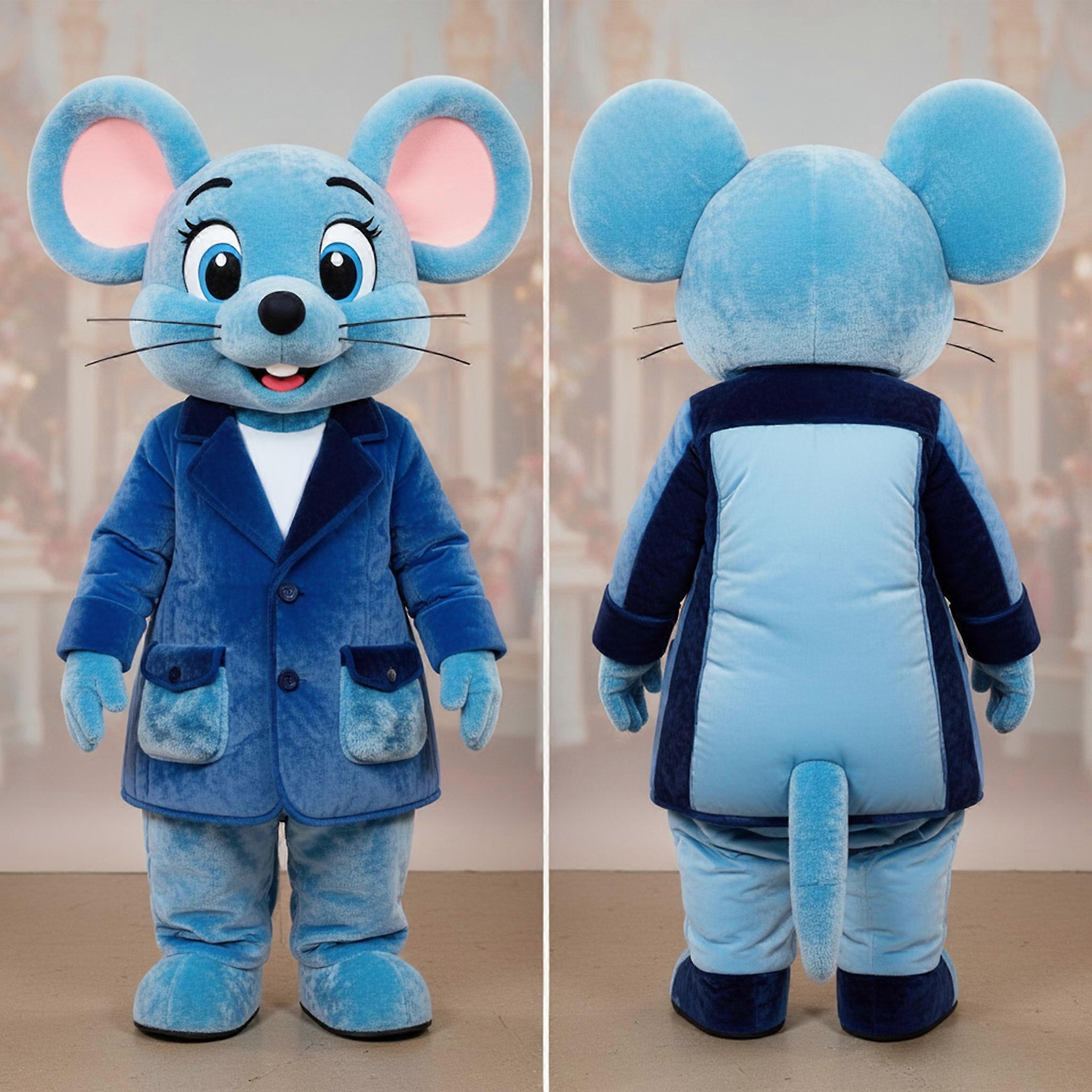 MASTICOT Sky Blue Cheerful Mouse Mascot