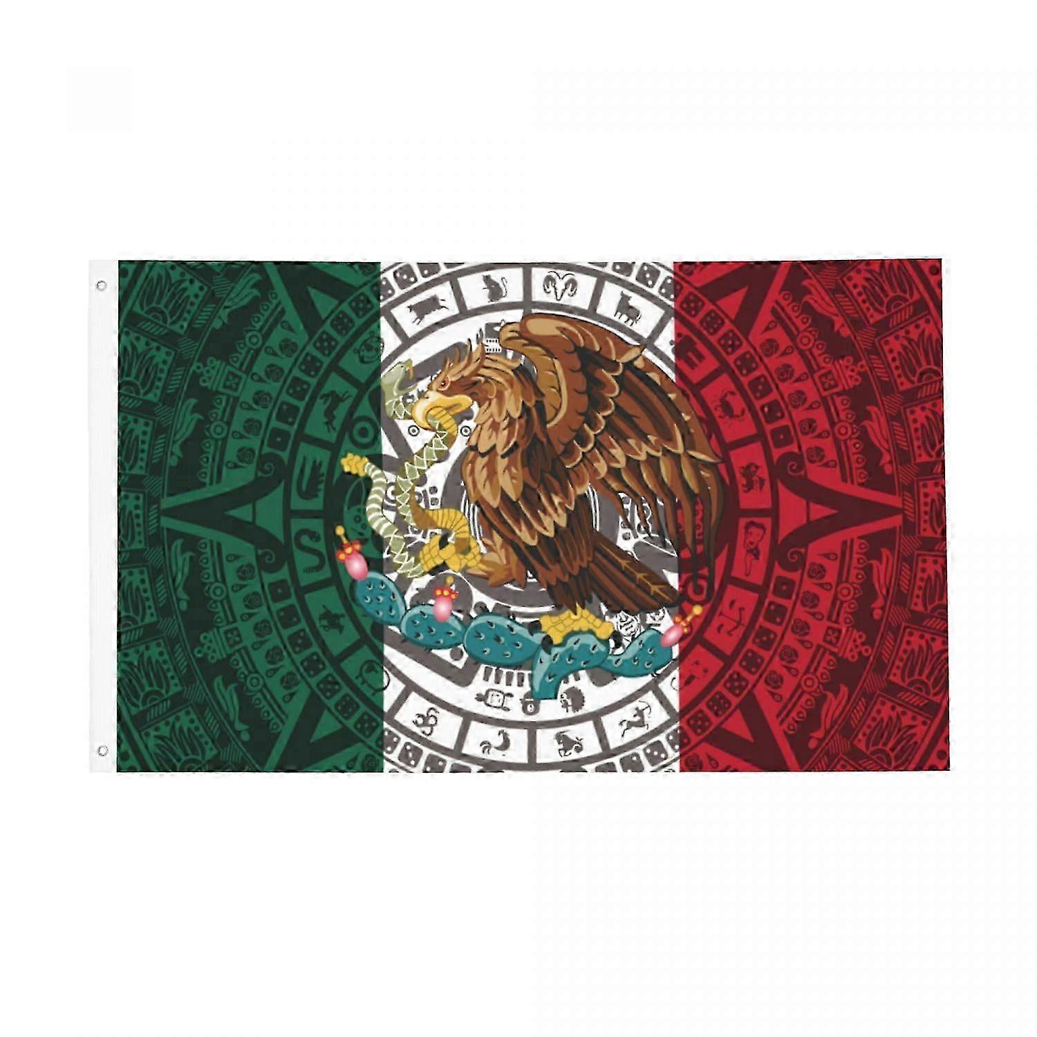 Double-Sided Mexican Flag 3x5 Ft