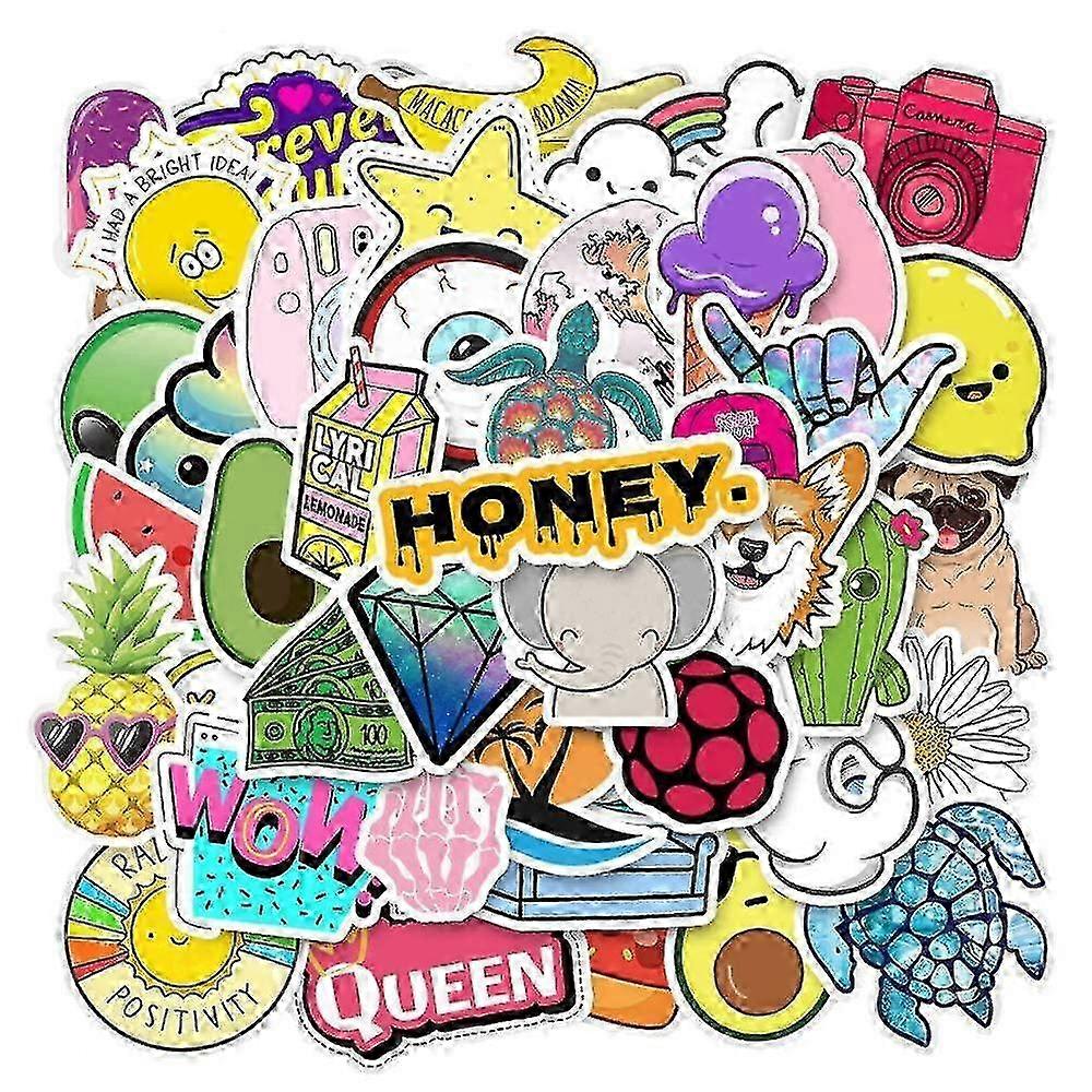 Multicolour Vinyl Sticker Pack 50pcs