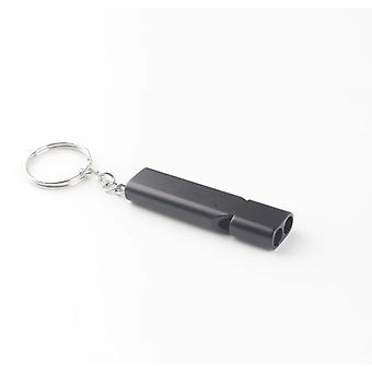 Whistle Flat Aluminum Alloy Dual Frequency Survival Double Tube Outdoor Survival Survival Whistle Equipment Equipped EDC Tool