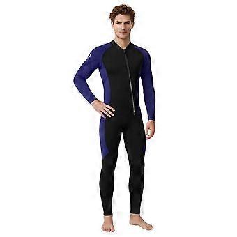 Mens 3mm Full Body Wetsuit Diving Snorkeling Surfing Warm Thermal Neoprene Dive Suit Blue Black