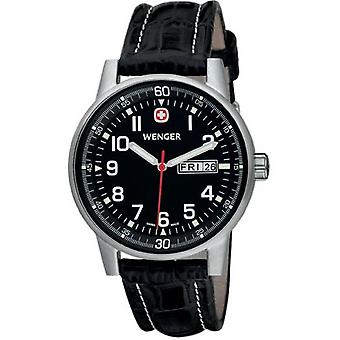 Commando dag dato XL Quartz analog mand ur med koskind armbånd 70164. XL
