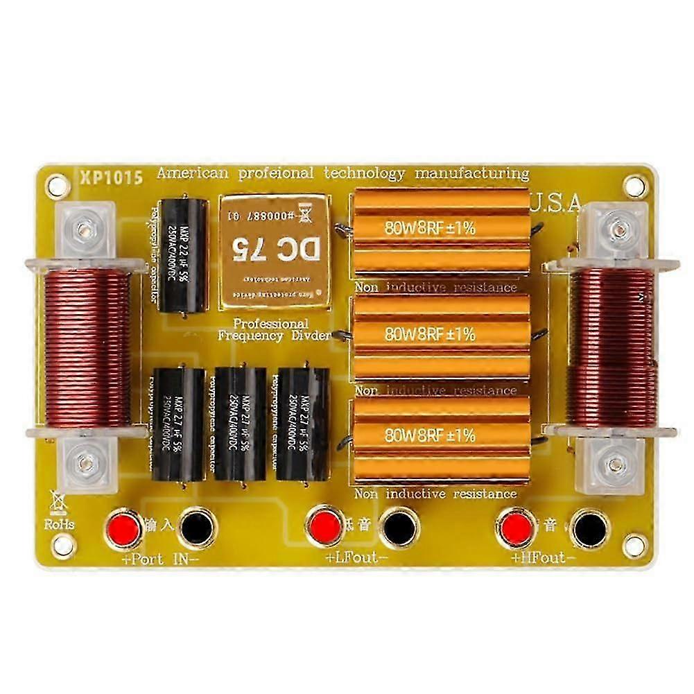 Audio distributor, two-way crossover, single unit, 18/15/12 model, high-performance audio crossover filter, tweeter unit.