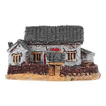 Fairy Garden Resin Miniature Cottage House for Dollhouse White Ornament