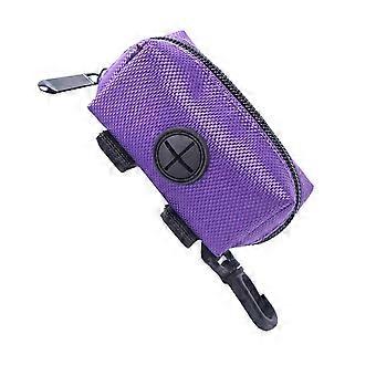 Dog Poop Bag Holder, Oxford Cloth, Large Capacity, Lightweight Portable Waste Bag Dispenser for Outdoor Travel Walking, Purple
