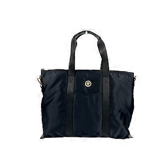 Versace Black Nylon Fabric La Medusa Shoulder Tote Bag