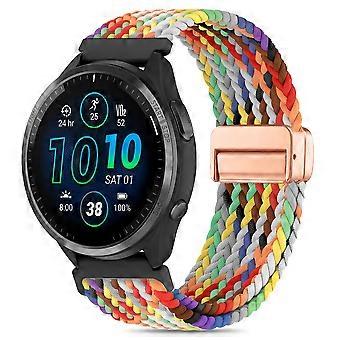 Watch Band 22mm Nylon Braided Strap with Magnetic Buckle for Garmin Forerunner 965 Fenix 6 Instinct