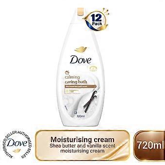 Dove Caring Bath Calming Bath Soak 720 ml With Shea Butter & Vanilla,12 Pack